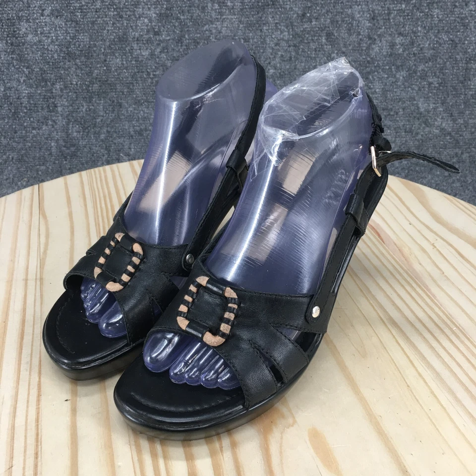 Босоножки женские ANA A New Approach 8 M повседневные с открытым носком черные кожаные - Изображение 3 из 4