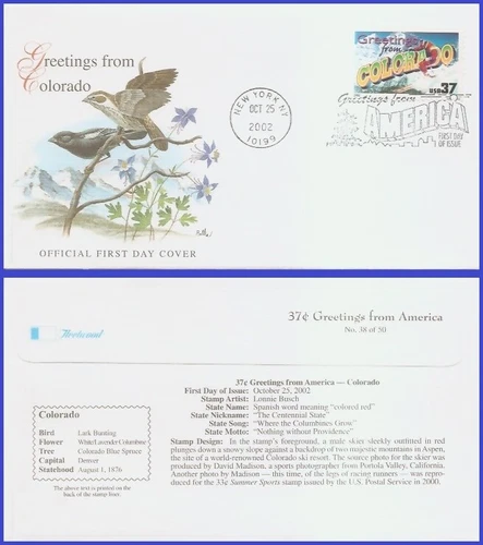 USA5 #3701 U/A FLEETWOOD FDC   Colorado Greetings from America