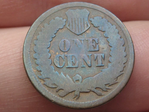 1869/9, 1869/69 Indian Head Cent Penny- About Good Details, RPD, Toned