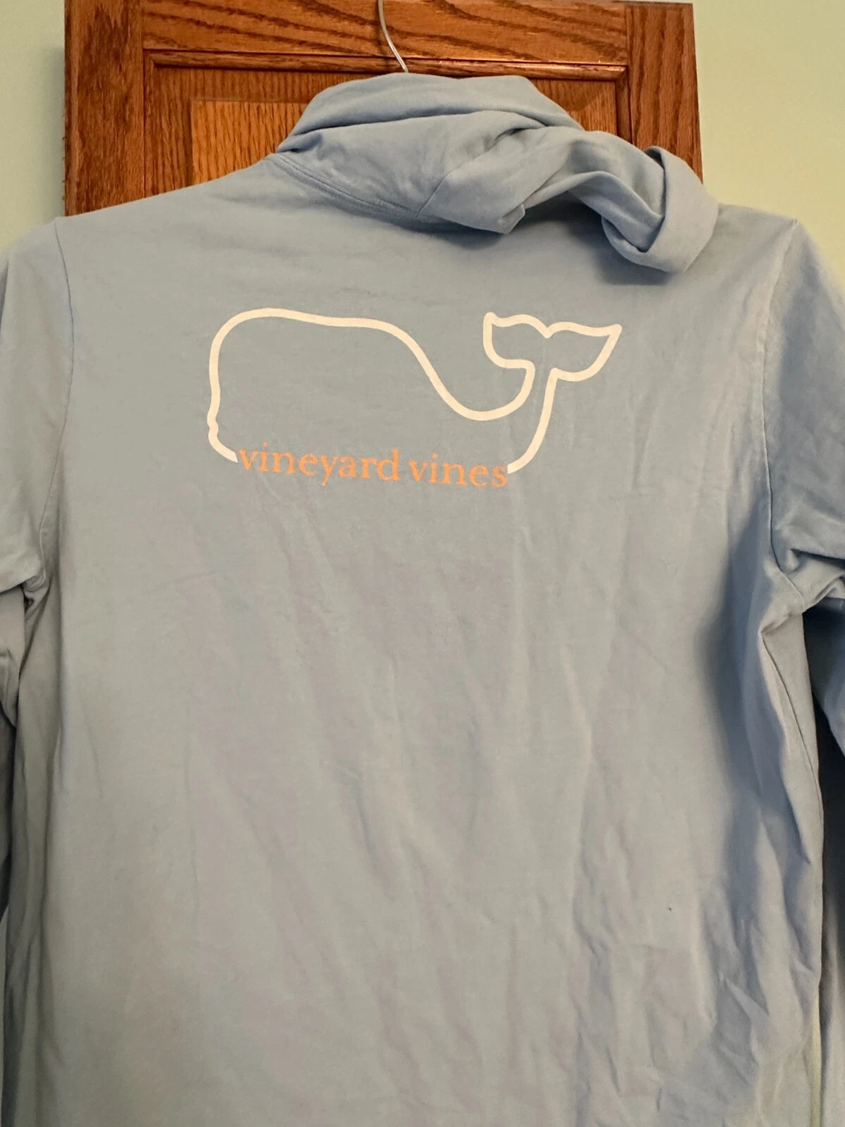 VETEMENTS VINEYARD VINES Pullover Felpa con Cappuccio Blu con Logo Balena Bianca Unisex Giovane Taglia XL