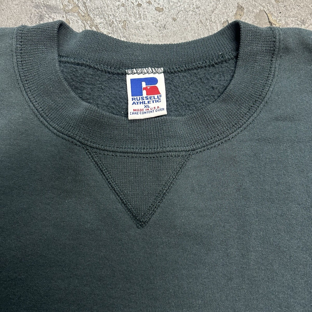 Vintage 90s Russell Athletic Green Sweatshirt XL Made In USA Kanye