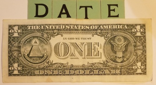 Birthday Note March 8, 1938 August 3 Dollar Bill Fancy Serial Number $1 2013 L - Picture 3 of 4