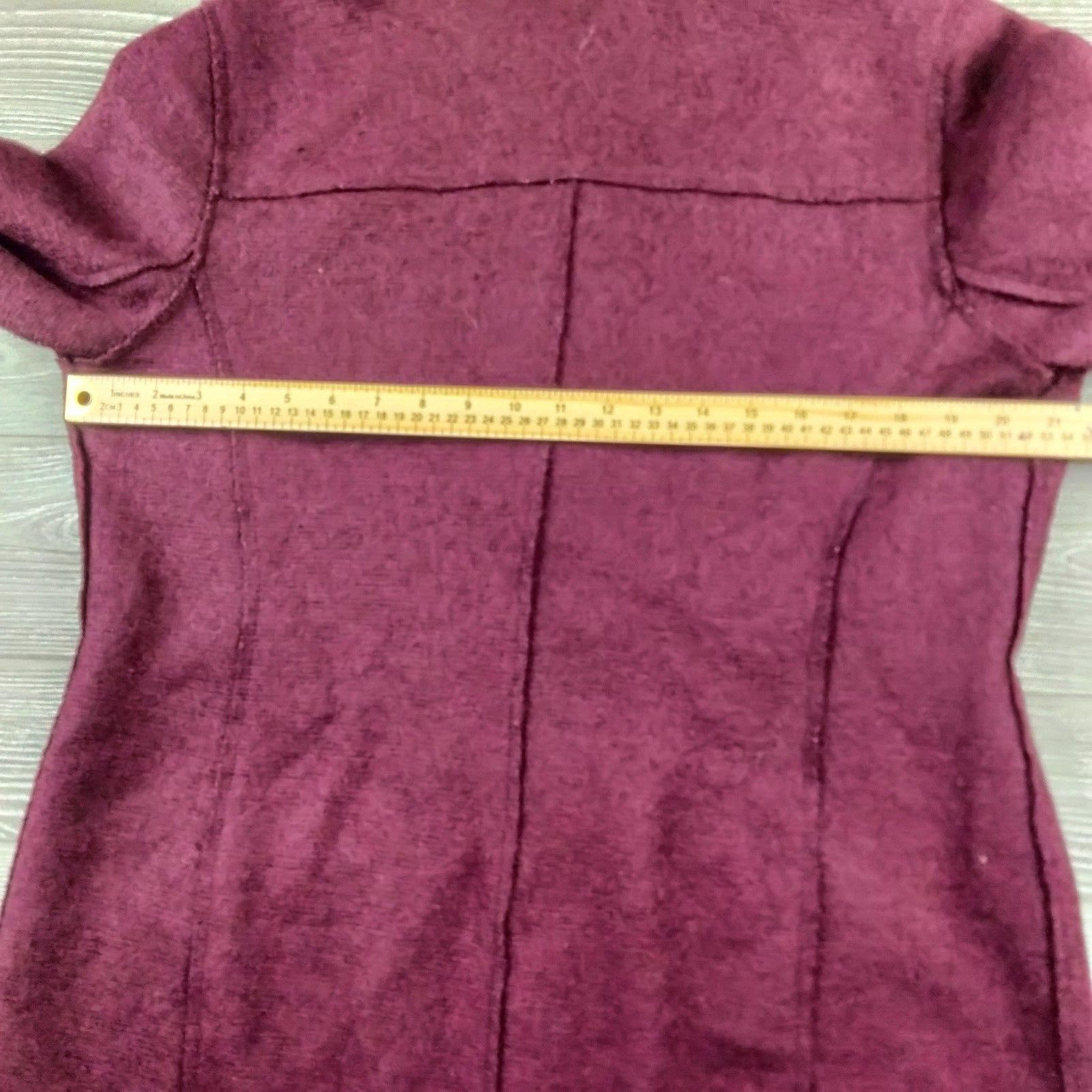 CHICOS Maroon Button front jacket Size 2 Cute fal… - image 3