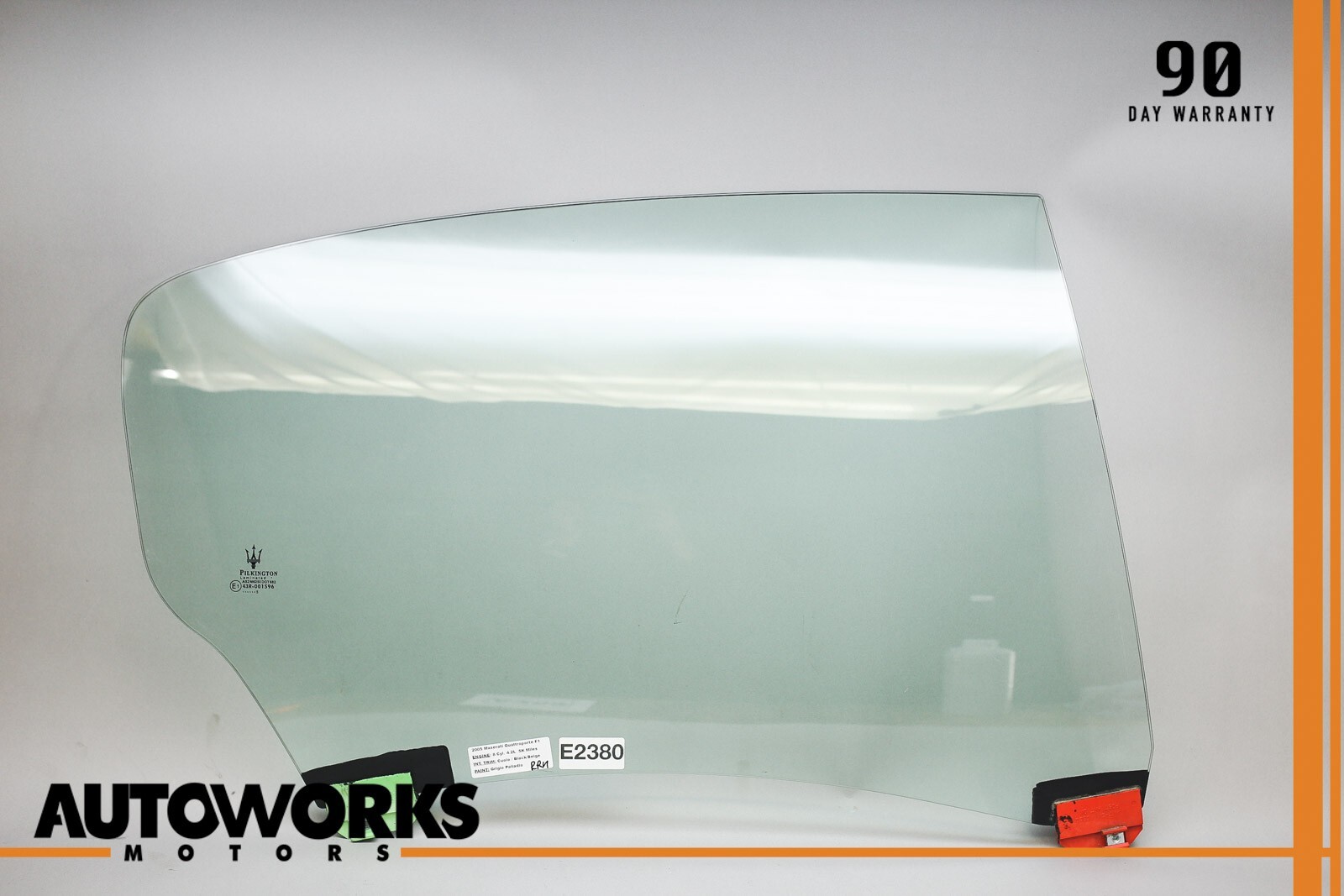 03-13 Maserati Quattroporte M139 Rear Right Passenger Side Door Window Glass OEM