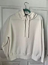 white hooded pullover sweater XL