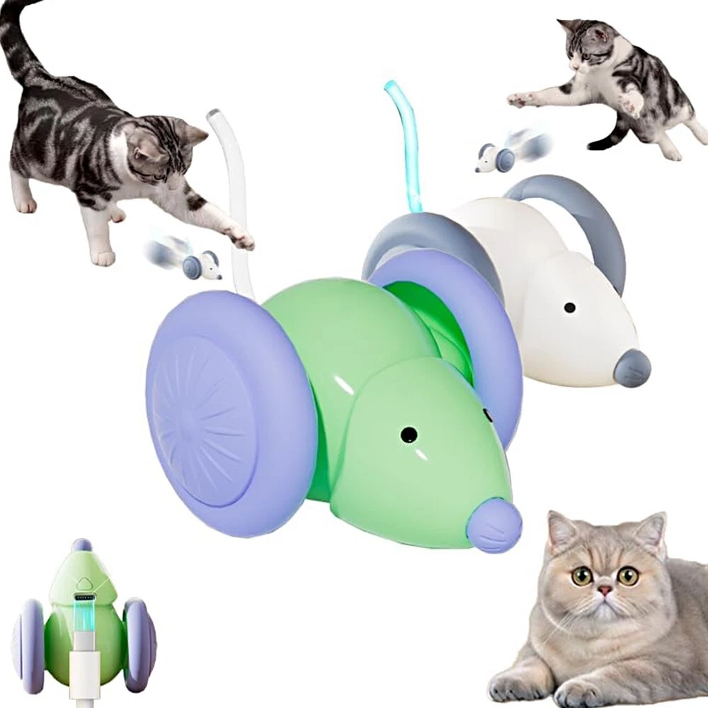 Well-Crafted Robust Maneuverable Cat Electric Smart Sensor Mouse-Evading Car Toy