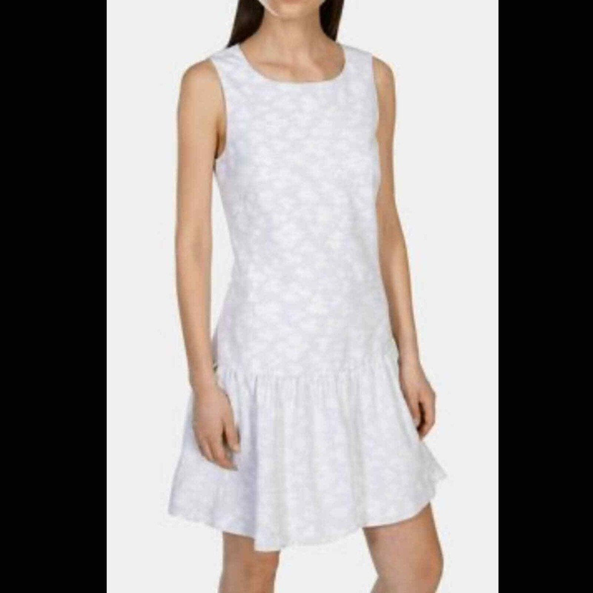 karen millen drop waist dress Karen Millen Denim Dropped Waist Full Skirted Midi Dress in Indigo