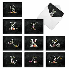 10 Blank All Occasion Cards Pack - K CHALK AND ROSES M3795OCB-B1x10
