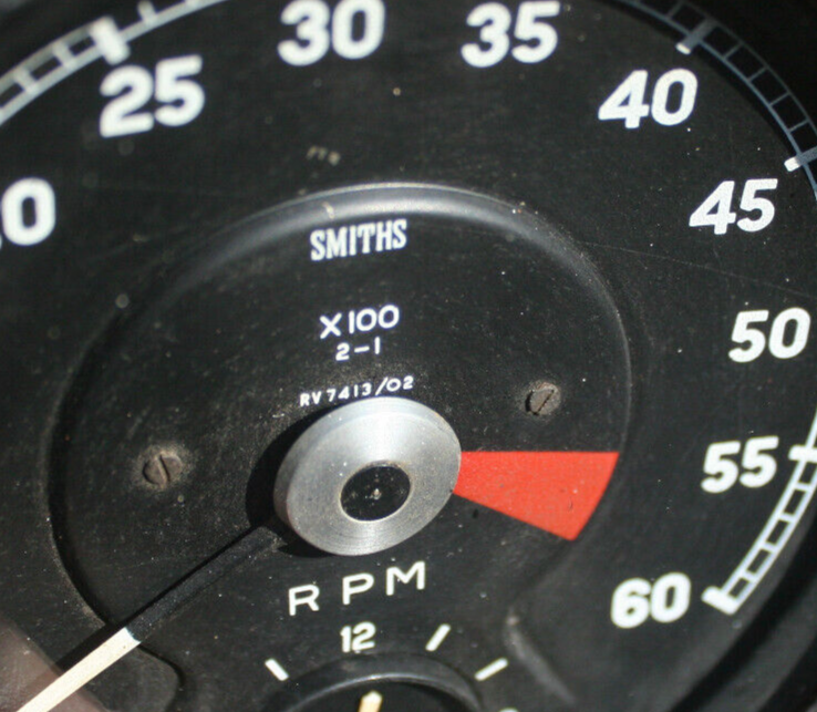 Jaguar XKE Series 1 Smiths Vintage 6K RPM Tachometer w/ Clock RV 7413