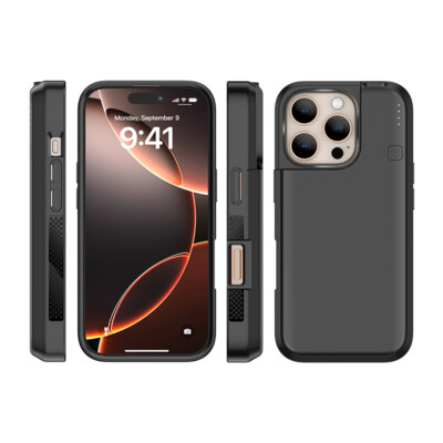 iPhone 16 - 16 Pro - Max External Battery Charger Case Power Bank Charging Cover