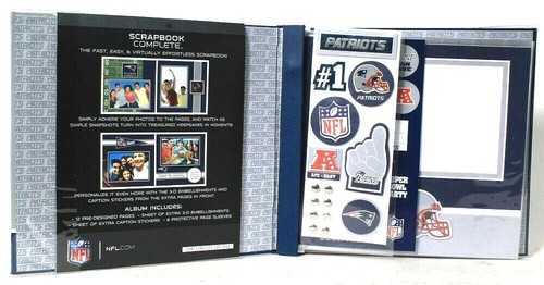 One Tapestry By CR Gibson NFL Patriots Scrapbook Complete 8 In X 8 In 12 Design - Picture 2 of 2