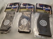 Lot of 3 - Unique Sports Lace Bands Cleat Lace Covers - Black