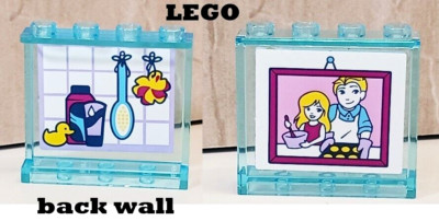 LEGO Family House Wall Window Framed Photo Dad Daughter Bathroom Shower Tub