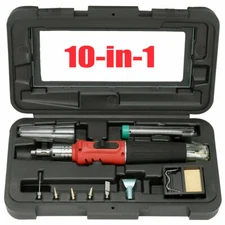 10-in-1 Self-igniting Adjustable Gas Butane Soldering Iron Kit Welding Torch Kit