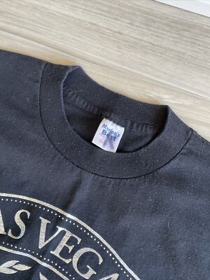 VTG 90s Las Vegas T Shirt Black Silver Murina