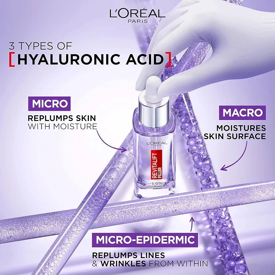 LOreal Revitalift Filler 1.5% Pure Hyaluronic Acid Anti-Wrinkle Serum 30ml BNIB - Image 3 of 4