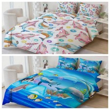 3D Dolphin Fish Water Pattern Colorful Quilt Cover Duvet Cover Comforter set