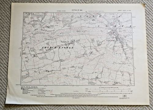Ordnance Survey 6 inch map of Corfe Castle, Dorset. 1929 Edition ...