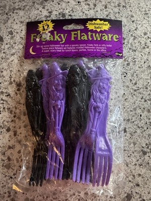 Vintage Fun World, Halloween Freaky Flatware Set 12 Forks NOS