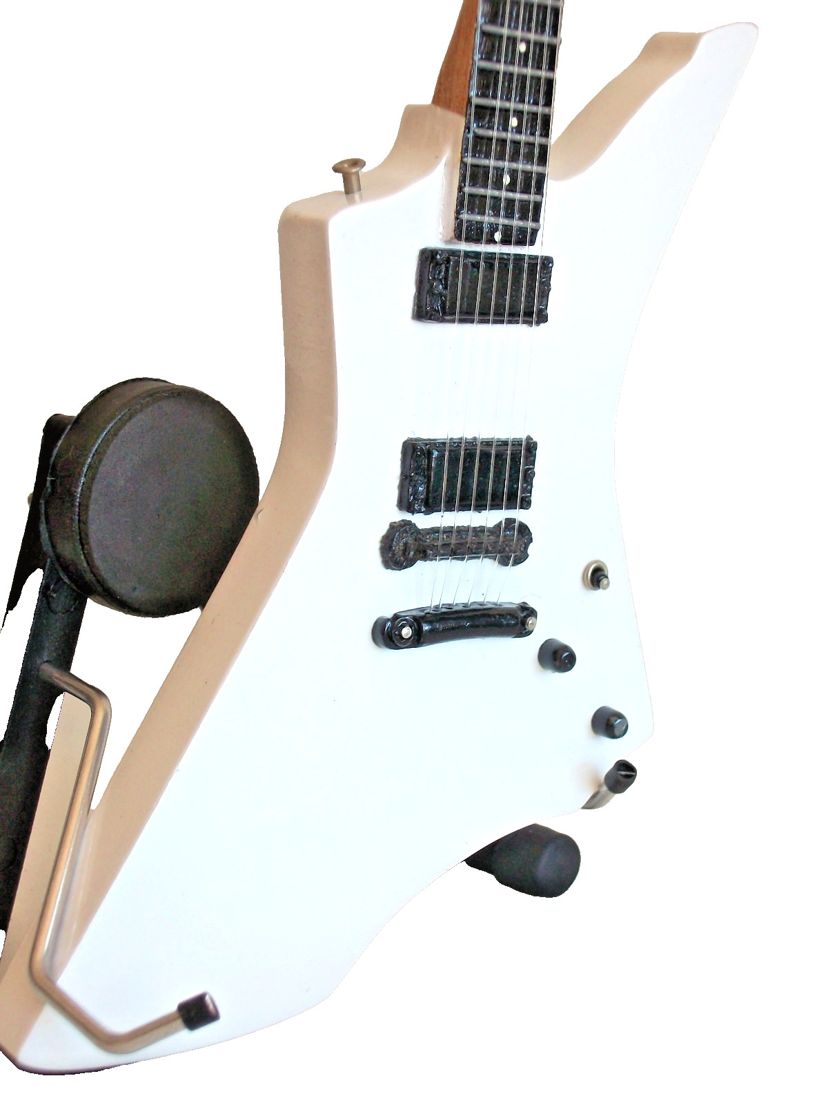 Guitare ESP Snakebyte Miniature Blanche James Hetfield Collecteur en Bois Laqué