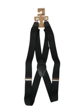 Dockers Adjustable Clip-On Elastic Suspenders Solid Black 1.25" One Size S - XL