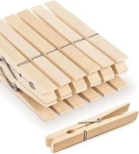 Large Clothes Pins Wooden Clothespins 4 Inch 12 Pack Heavy Duty Outdoor Pegs