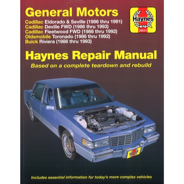 Cadillac Eldorado Seville Deville FWD (1986-1993) Werkstatthandbuch Haynes-image