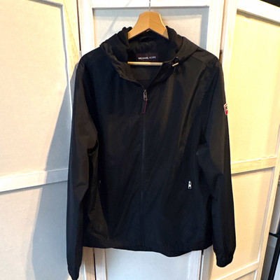 Michael Kors Windbreaker  Regen Jacke Herren M Schwarz Kapuze Reißverschluss