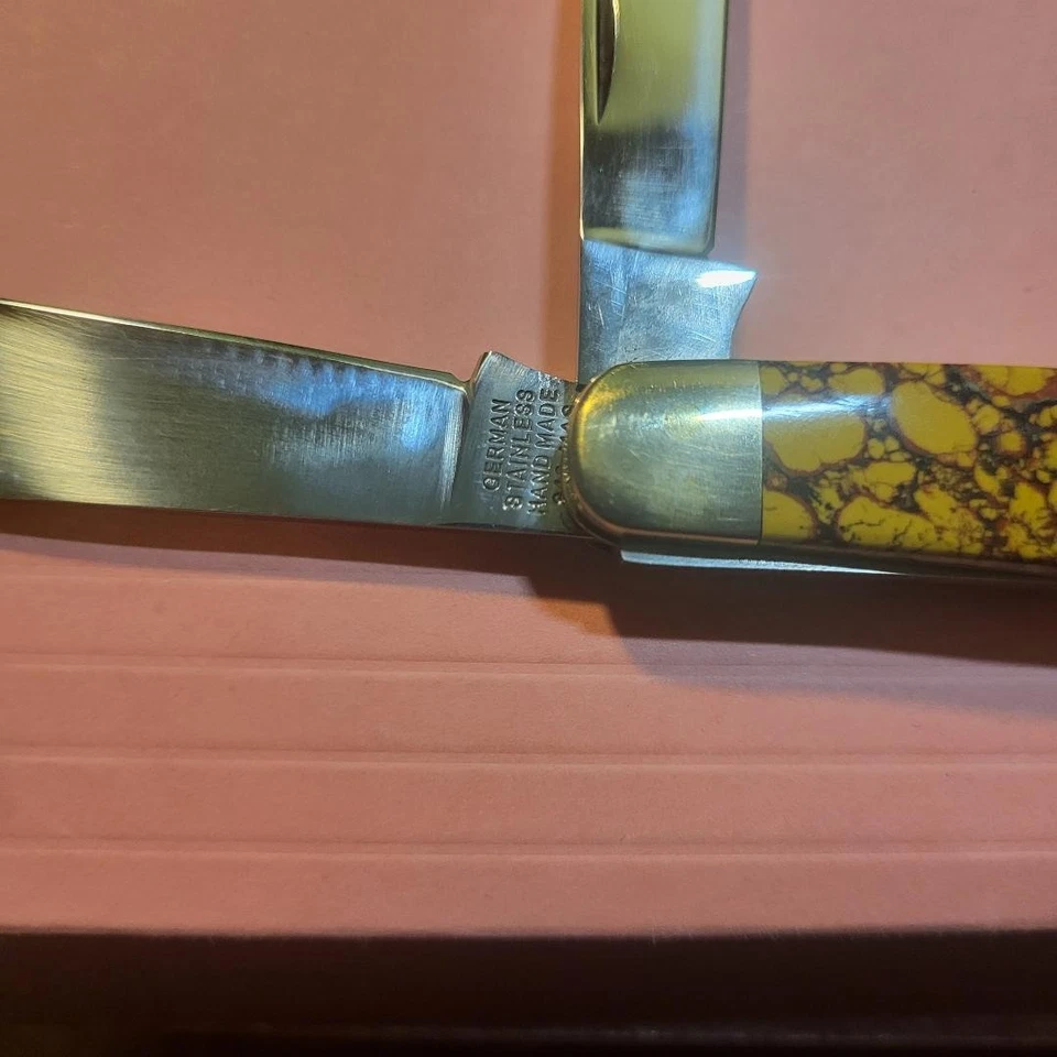 CUBIERTOS BERTRAM GALLINA Y GALLO SOLINGEN ALEMANIA AMARILLO DINOSAURIO PIEDRA STOCKMAN 313-MP Foto 4 de 4