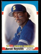 1989 Fleer Heroes of Baseball #33 Harold Reynolds Baseball Card 0501C