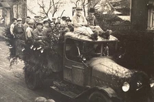 RARE! POST WW1 GERMAN STORM DIVISION ON WAY TO RALLY 1924 PHOTO POSTCARD RPPC