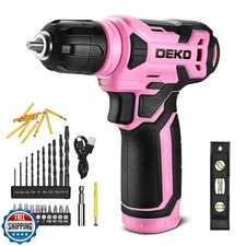 DEKOPRO 8V Cordless Drill, Drill Set with 3/8"Keyless Chuck, 42pcs Acessories