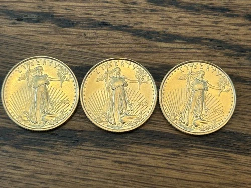 (3) 1996 1/10 ounce American Eagle $5 Gold coins