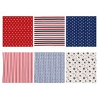 6 Pcs Fabric Samples Patchwork Bundles DIY Sewing American Flag Material