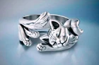 925 Sterling Silver | Stretching Cat Cute Ring, Pet Lover Ring Adjustable Size