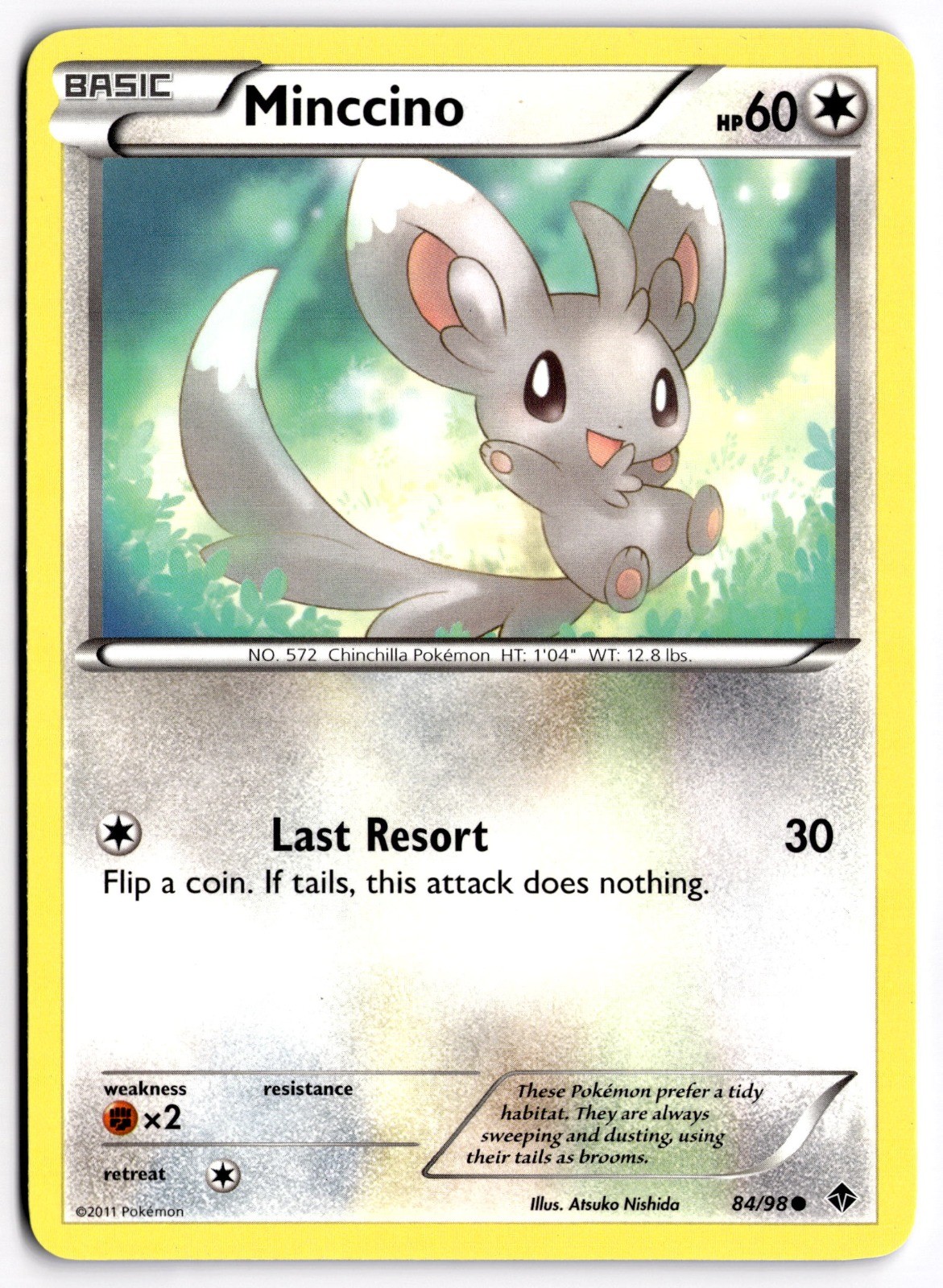 Pokemon TCG Minccino 84/98 Emerging Powers Common LP