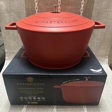 MasterClass Cast Aluminium 5L Casserole Dish Red 28cm (11”)