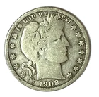 1908 O 50c Barber Silver Half Dollar Fifty Cents US New Orleans
