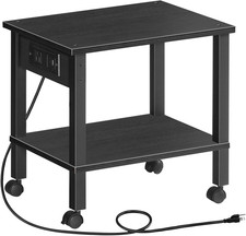2-Tier Printer Stand with Charging Station, under Desk Printer Table, Printer...