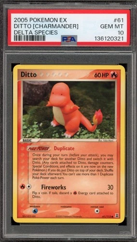 Pokemon Ditto [Charmander] EX Delta Species #61 PSA 10 Gem Mint