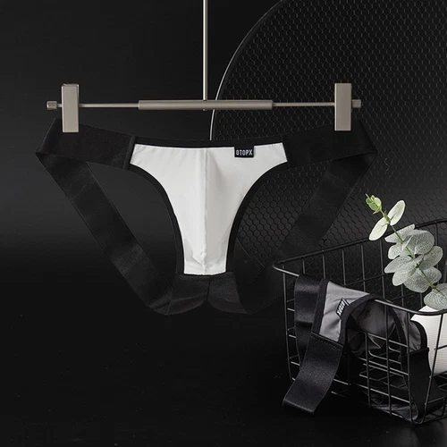 Sexy Jockmail Mens Black Faux Leather Jockstrap Underwear Jock Strap Briefs - Picture 8 of 16