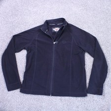 Harley-Davidson Jacket Womens Small Black Fleece Full Zip Bar  Shield Logo