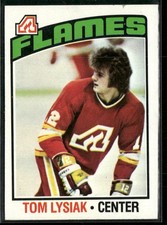 1976-77 Topps Tom Lysiak #174 Stain at the top of card Atlanta Flames