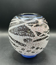 Vintage Extremely RARE Unique Art Glass Bowl or Vase Signed by Artist 8.5"
