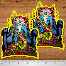 Santa Cruz Jason Jessee Neptune Sea God Vinyl 1980's Vintage Sticker 6" | 2 pack