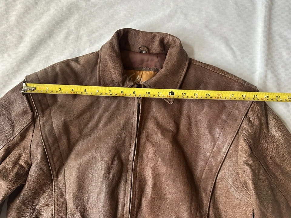 Vintage 80s Leather Jacket Womens V Silhouette Size Small - Image 3 of 4