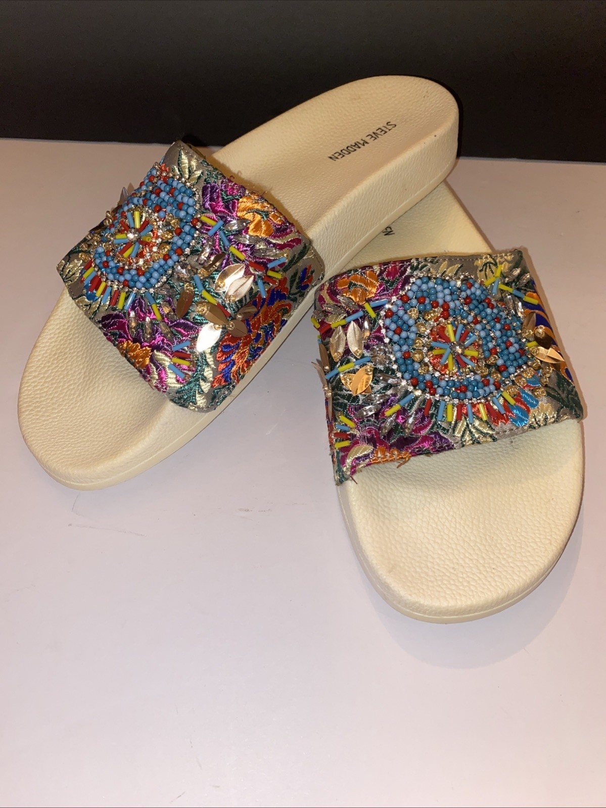 Steve Madden Spark Slides – Size 8– Multicolored … - image 1