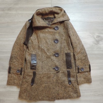 Mackage Womens L Winter Coat Wool Mohair Cashmere Canada Outerwear Twiggy Brown