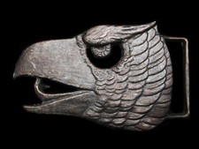 NA03107 VINTAGE 1970s CUT-OUT  BALD EAGLE'S HEAD  BELT BUCKLE