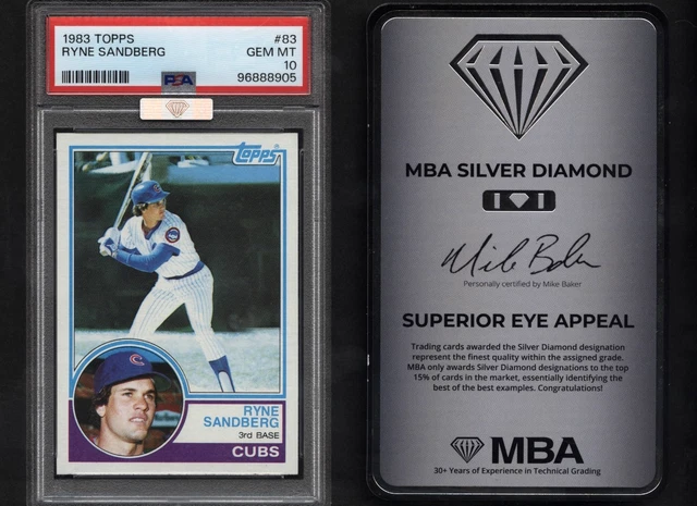 1983 Topps #83 RYNE SANDBERG ROOKIE Cubs PSA 10 GEM MT Dead Centered MBA SILVER